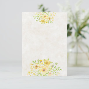 Convites Orçamento em branco Casamento floral aquarela amar