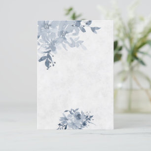 Convites Orçamento em branco Casamento floral aquarela azul