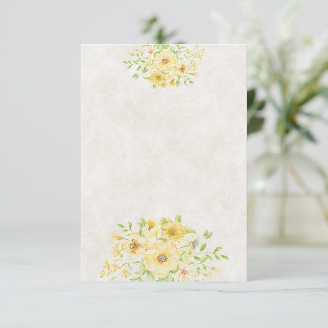 Convites Orçamento em branco Casamento floral de aquarela a (Em pé/Frente)