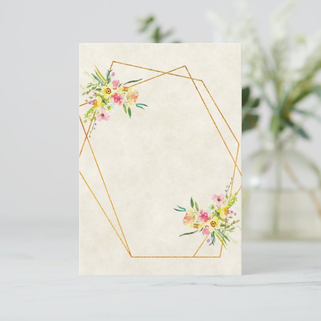 Convites Orçamento em branco Casamento floral de primavera (Em pé/Frente)