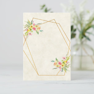 Convites Orçamento em branco Casamento floral de primavera