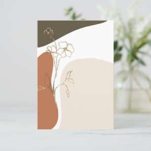 Convites Orçamento em branco Casamento floral moderno 