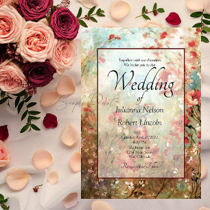 Convites Orçamento em branco casamento floral rosa