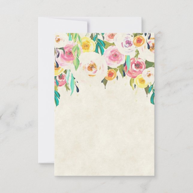 Convites Orçamento em branco Floral de casamento em pastel  (Frente)