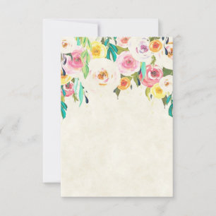 Convites Orçamento em branco Floral de casamento em pastel 
