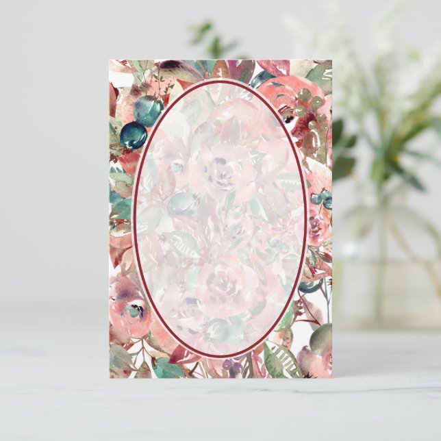 Convites Orçamento em branco Fundo de casamento floral lara (Em pé/Frente)