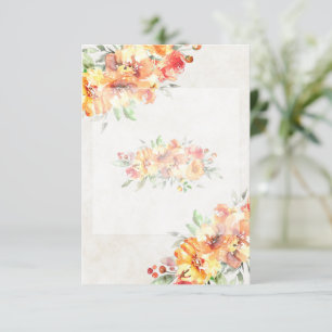 Convites Orçamento em branco Ginger floral casamento aquare