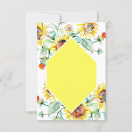 Convites Orçamento em branco Girassóis ensolarados casament