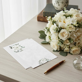 Convites Orçamento em branco Ivory floral casamento aquarel