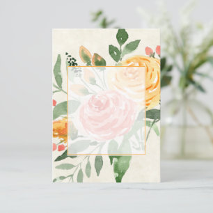 Convites Orçamento em branco Laranja elegante floral casame