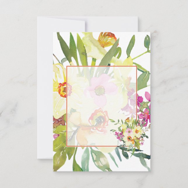 Convites Orçamento em branco narcisos casamento  (Frente)
