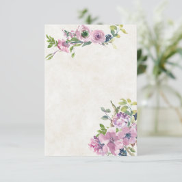 Convites Orçamento em branco Purple watercolor floral casam