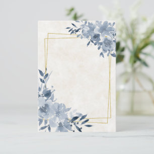 Convites Orçamento em branco Quadro de casamento floral azu