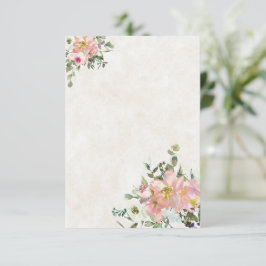 Convites Orçamento em branco Rosa e casca de ovo floral cas