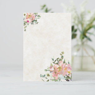 Convites Orçamento em branco Rosa e casca de ovo floral cas