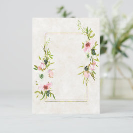 Convites Orçamento em branco Rosa e floral casamento branco