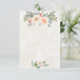 Convites Orçamento em branco Rosa e verde floral casamento