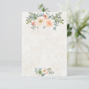 Convites Orçamento em branco Rosa e verde floral casamento 
