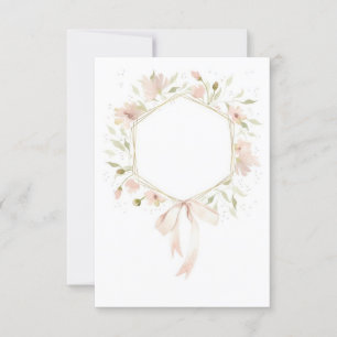 Convites Orçamento em branco Rosa pastel floral casamento