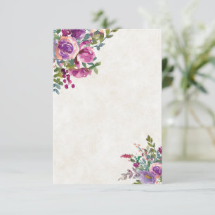 Convites Orçamento em branco Roxo e rosa casamento de berin