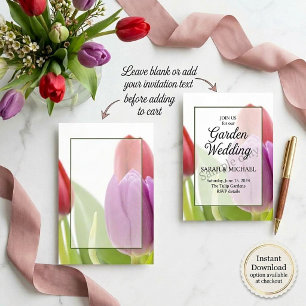 Convites Orçamento em branco Tulipas casamento