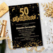 Orçamento Espanhol Confetes Preto e Dourado Aniver