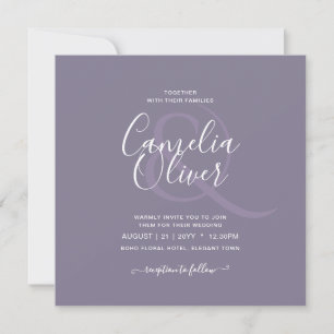 Convites ORÇAMENTO Lavanda Roxo Pó Monocromático Casamento