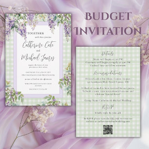 Convites Orçamento Lilás Roxo Verde Elegante Casamento