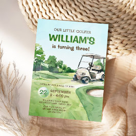 Convites Orçamento Nosso Pequeno Garoto Golfista Aniversári