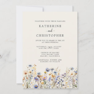 Convites Orçamento Poético Azul Floral Marfim Casamento Tud