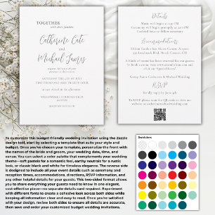 Convites Orçamento Preto e Branco Floral Casamento Elegante