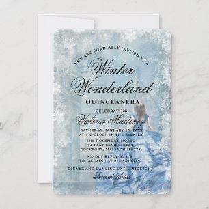 Convites Orçamento Quinceanera Winter Wonderland Princess