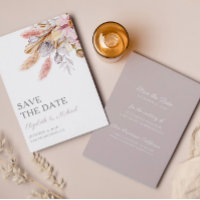 Orçamento Salvar Data Pampas Grass Chic Boho Flora