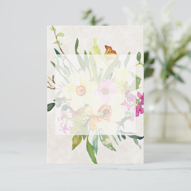 Convites Orçamento vazio Buquê de narcisos da primavera cas (Em pé/Frente)