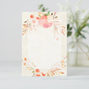 Convites Orçamento vazio floral laranja casamento 