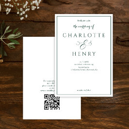 Convites Orçamento Verde Elegante Casamento de Código Qr