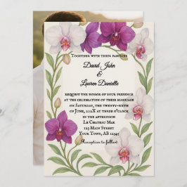 Convites Orchid Embrace Photo Wedding Invitation