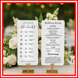 Convites Ordem de Eventos Programa de Casamento Elegante