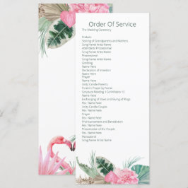 Convites Ordem de Serviço Casamento Flamingo Rosa Tropical