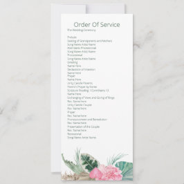Convites Ordem de Serviço de Casamento Flamingo Rosa Tropic
