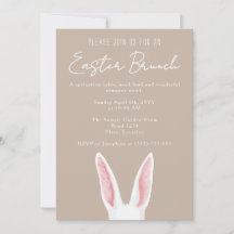 Orelhas de Coelho Brancas Minimalistas Bege Brunch
