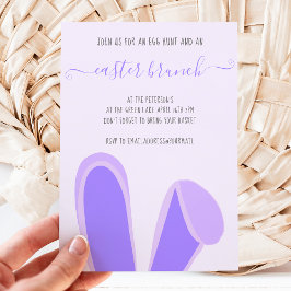 Convites Orelhas de coelhos coelhos roxos páscoa-brunch caç