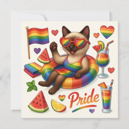 Convites Orgulho Gato - Peitos LGBTQ inspirados em Gato