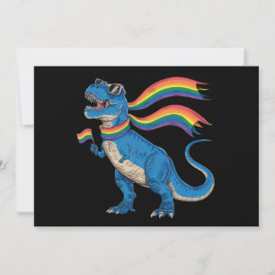 Convites Orgulho gay Dino Trex Rainbow Flag Lgbt Ally