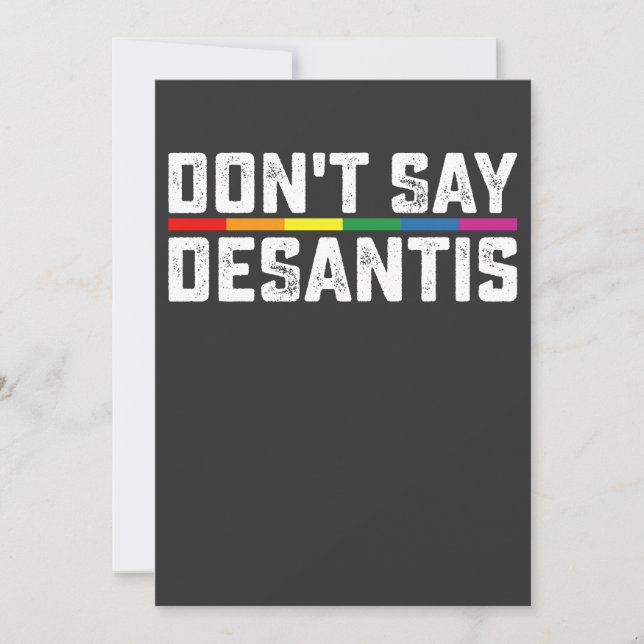 Convites Orgulho LGBT Não diga Desantis Gay Lésbica (Frente)