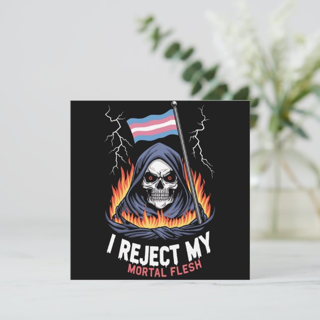 Convites Orgulho LGBT Transgênero Eu Rejeito Minha Carne Mo (Em pé/Frente)