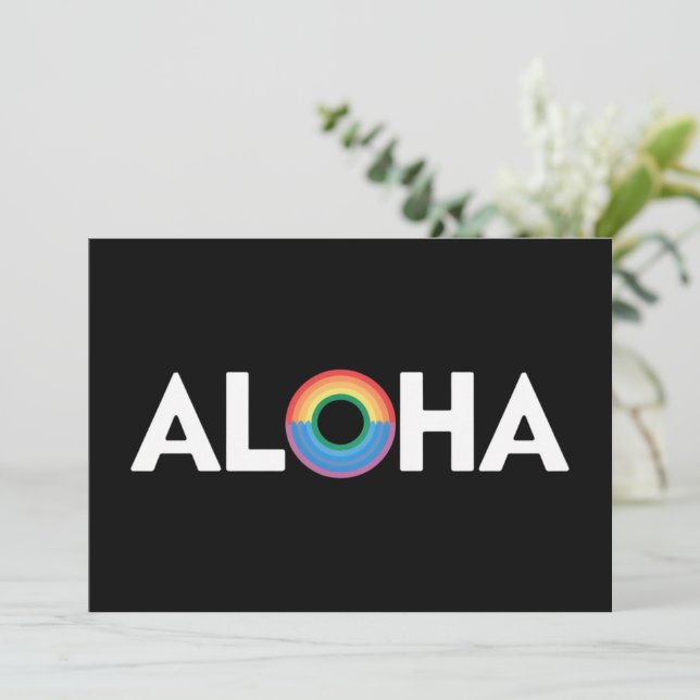 Convites Orgulho LGBTQ Ilha do Arco-íris Havaí Aloha (Em pé/Frente)