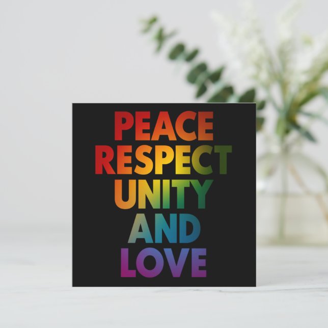 Convites Orgulho Paz Respeito Unidade E Amor  (Em pé/Frente)
