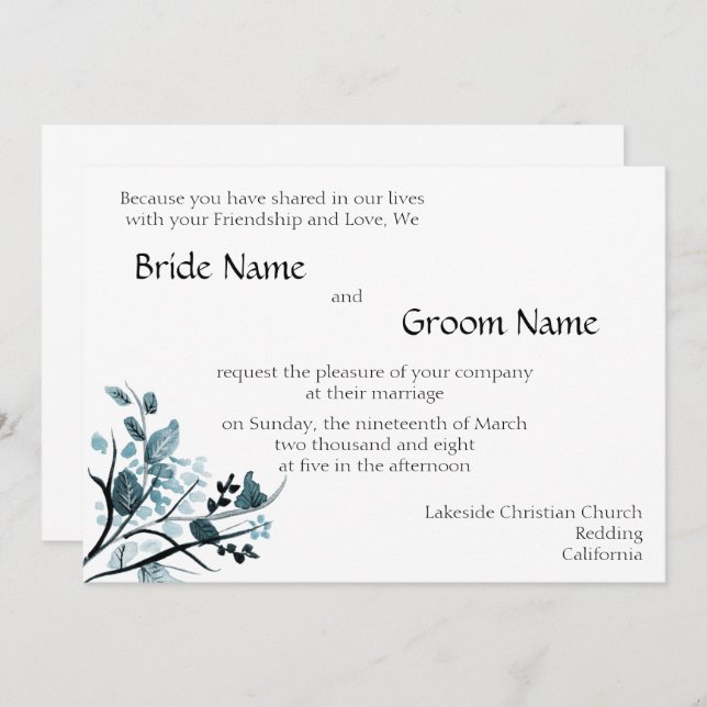 Convites Oriental blosom Invitation (Frente/Verso)