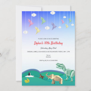 Convites Origami Animal Cranes White Qualquer Festa de aniv